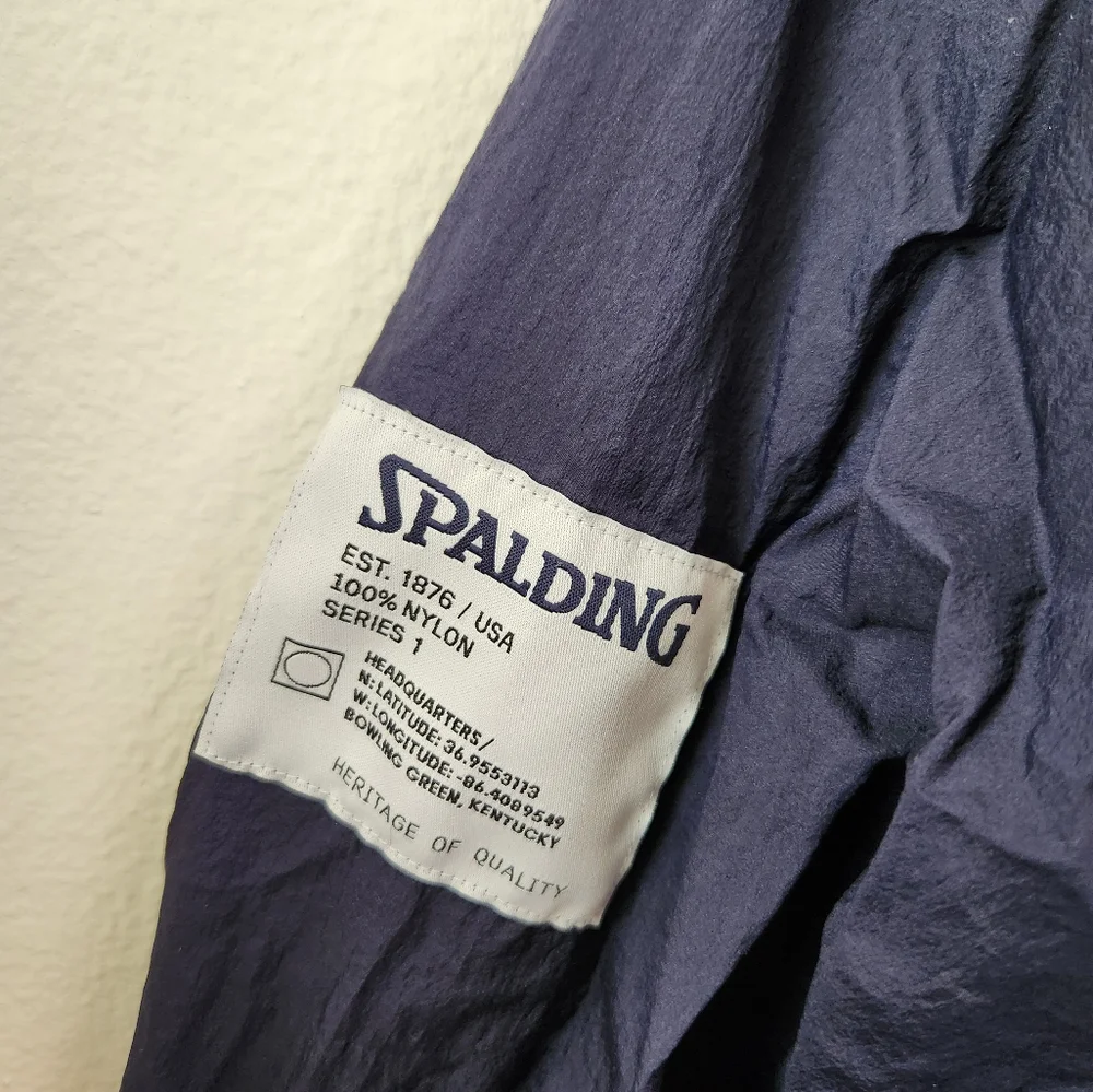 Spalding Women's Retro Popover Hoodie Sportswear Athleisure Navy Blue Size Large